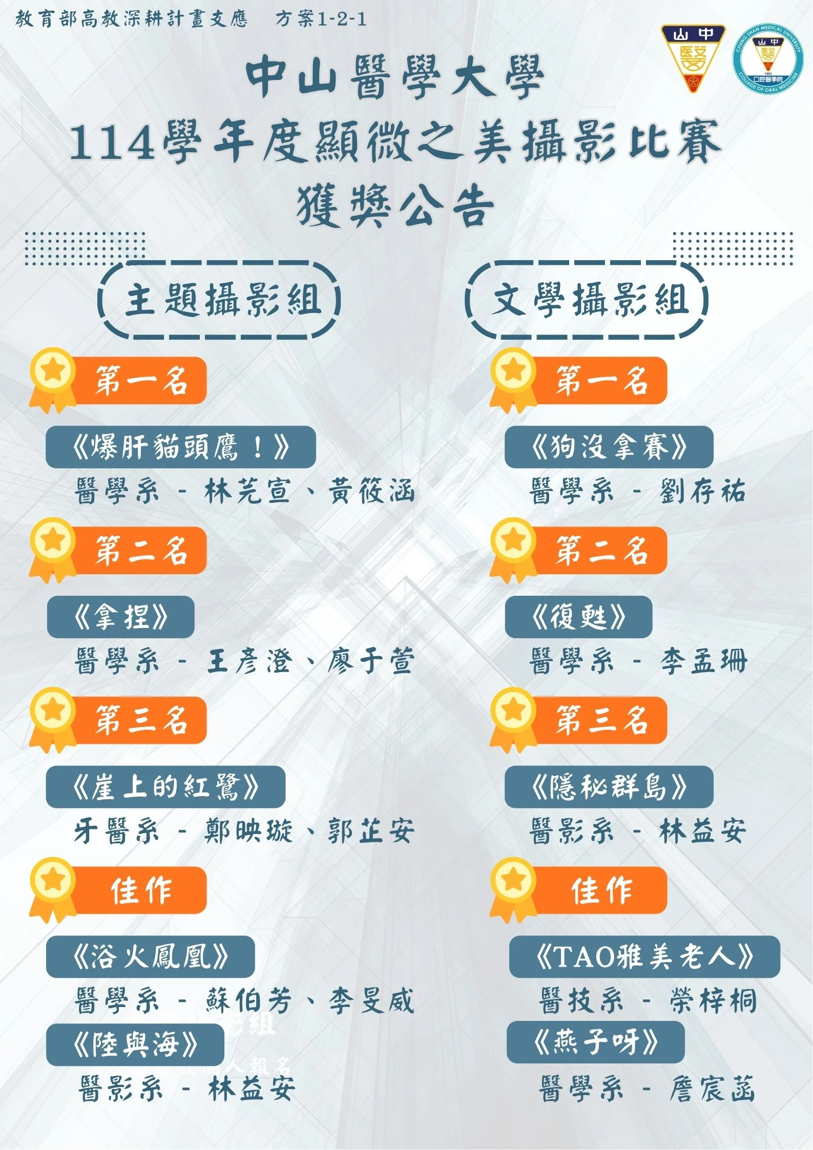 獲獎公告